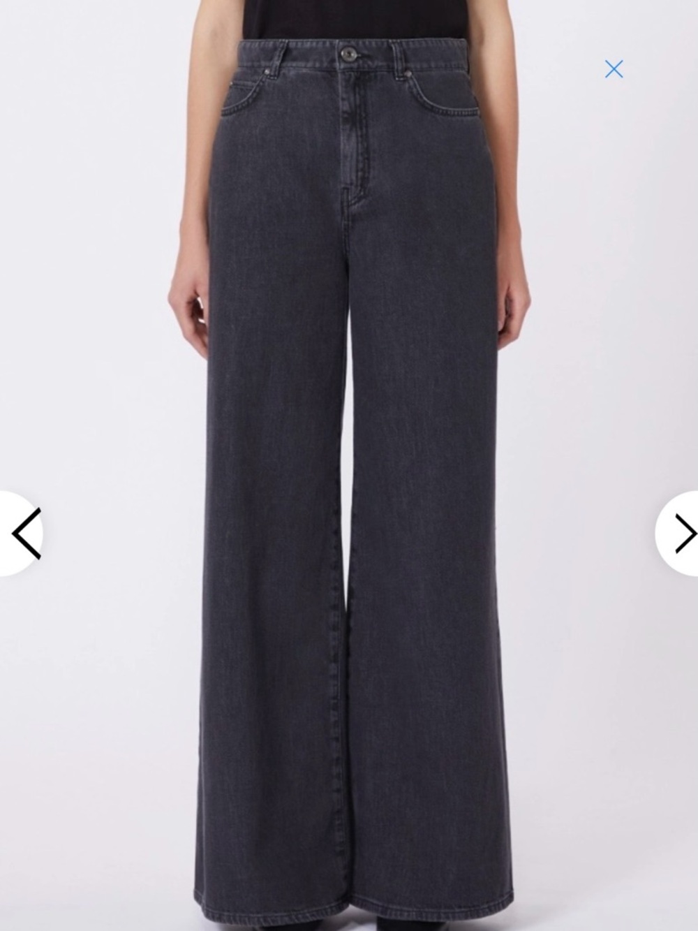 MaxMara Washed Black Wide-Leg High-Rise Jeans